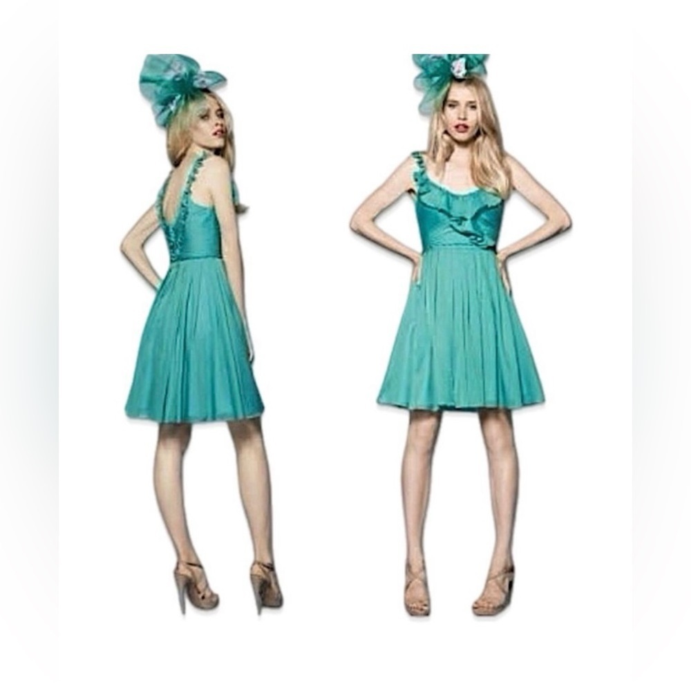 Watters Turquoise Sleeveless  Cocktail Dress NWT